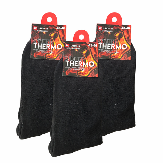 Thermo Socken Herren/Damen Winterstrümpfe 3er Set Schwarz